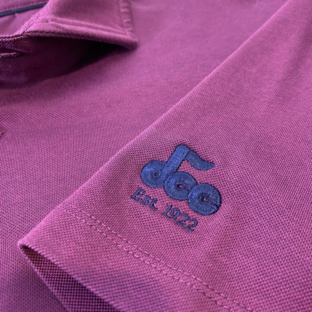Greyson Polo Shirt Men Large Purple Brrr° Golf Performance DCC Country Club Logo - Picture 2 of 11